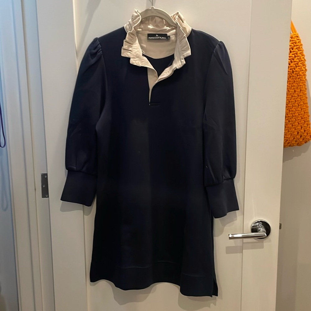 Pomander Place Navy and Cream Mini Dress